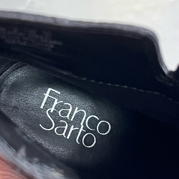 Franco Sarto Womens Black Ankle Booties Leather Block Heel 10M Business Casual - Picture 3 of 14